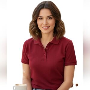 "Karen Scott" Red Women's (L) Shortsleeve Polo Shirt